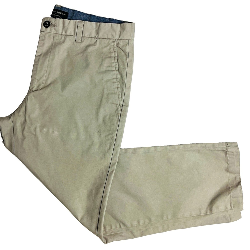 Banana Republic Aiden Chino Men's 33x30 Slim Khaki Stretch Pants